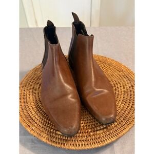 ASOS Mens Brown Leather Chelsea Boots Almond Toe Ankle Booties Size 12